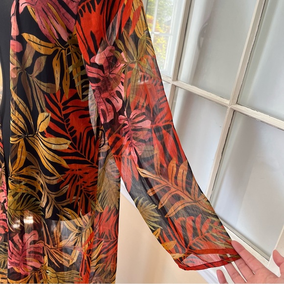 Kendall + Kylie swim cover up tropical leaf print XL - Picture 7 of 15